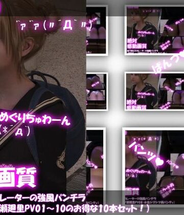 地下鉄エスカレーターの強風パンチラ（被害者:一ノ瀬廻里PV01〜10の10本入り！）【Libido-Labo❤3DCG】
