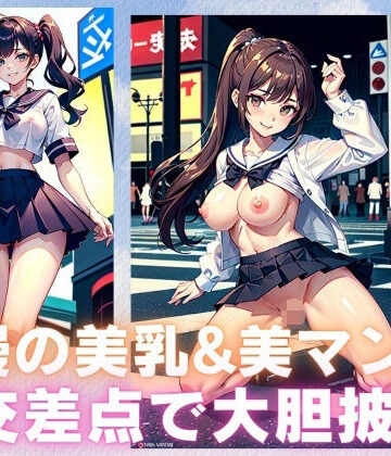 自慢の美乳＆美マンを交差点で大胆披露【【激安】女神LABO❤辱め】