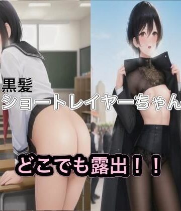 黒髪ショートレイヤーちゃんのどこでも露出！！【まんまんちん❤OL】