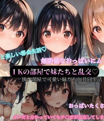 1Kの都会の部屋で可愛い妹たちと共同生活【アニメ好きもぐもぐ❤制服】