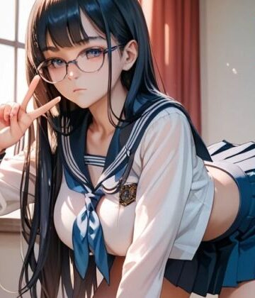 制服×メガネ×女の子【しろくろ❤イラスト・CG集】