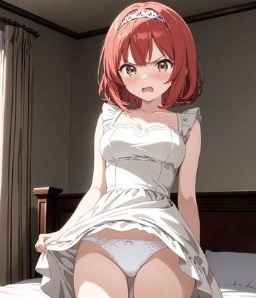 【高解像度】R-18イラスト集 赤髪ショートの王女が弱みを握られて…【LiveAi❤辱め】