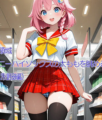 絶対領域〜黒ニーハイソックスの太ももを眺める〜（JK制服編）縦型【120×75の部屋❤全年齢向け】評価3.00
