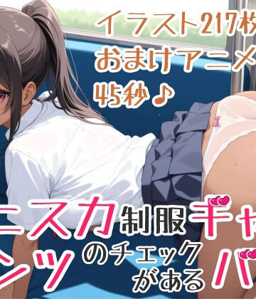 【イラスト217枚】【おまけアニメ45秒（おさわりとぶっかけ）】パンツのチェックがあるバス！ミニスカ制服ギャルさんたちが通う学園に向かうこのバスでは、スカートのなかのチェックが義務づけられています！ワイシャツ、セーラー服、純白パンティー、水色アンダーウェア、ピンクのおぱんつ、黒い下着、縞（しま）ショーツ、白い靴下、紺色ソックス、お尻、太もも、脚、ひかがみ、黒色ストッキング【ひろぴょん工房❤制服】