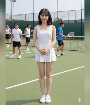 【AI生成作品part2】 テニスウェアの新妻のパンチラとブラ、転校生のパンチラを撮影【tisAI❤制服】
