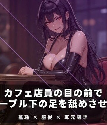 カフェ店員の目の前でテーブル下の足を舐めさせる【夜の息抜き❤言葉責め】