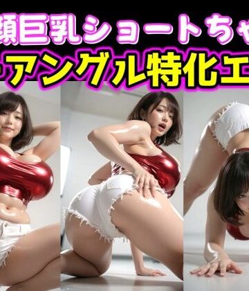 巨乳ショートちゃん、ローアングル特化エロ画像集【たまの宝箱❤巨乳】