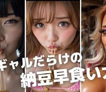 ギャルだらけの納豆早食い大会〜ネバネバ糸引き口元鑑賞＆シャワー室盗撮おまけ付き〜【kaz25❤水着】