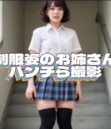 制服姿のお姉さんのパンチら撮影させてもらいましたw【ライスカレー❤動画・アニメーション】