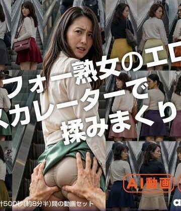 アラフォー熟女のエロ尻、エスカレーターで揉みまくりっ！【aipockle❤辱め】