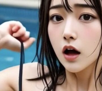 水着ではしゃぐ美女ポロリ【aiお姉さん❤ブラチラ】