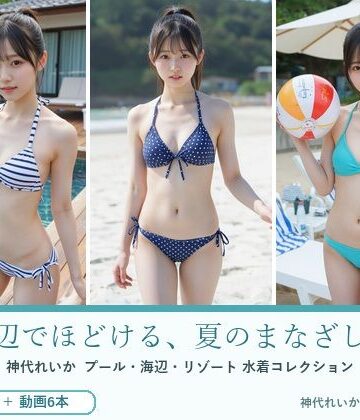水辺でほどける、夏のまなざし。神代れいか 水着コレクション【月夜の森❤イラスト・CG集】