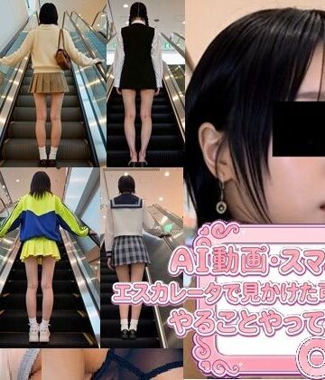 ［AI動画・スマホ特化］ エスカレータで見かけた可愛い子…やることやってるんだ…〇K編【めとさば缶詰め❤辱め】