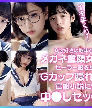 文学好きの地味で真面目なメガネ童顔少女は、セーラー服を脱いだらGカップ隠れ巨乳！官能小説に憧れて中●しセッ●ス【ChickenToPotato2.0❤制服】